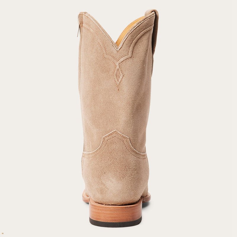 Brown Stetson Rancher Zip Men's Boots | UK 38IVHTSXW