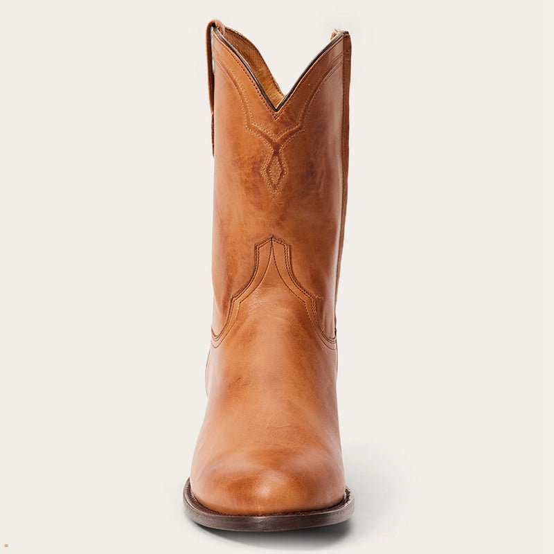 Brown Stetson Rancher Zip Men's Boots | UK 94UHVKECT