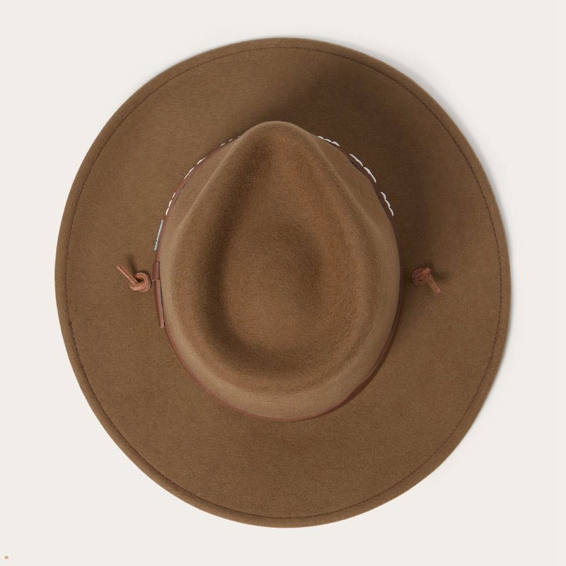 Brown Stetson Santa Fe Men's Outdoor Hats | UK 71KNFHRGT