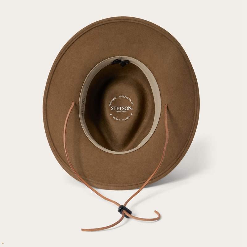 Brown Stetson Santa Fe Men's Outdoor Hats | UK 71KNFHRGT