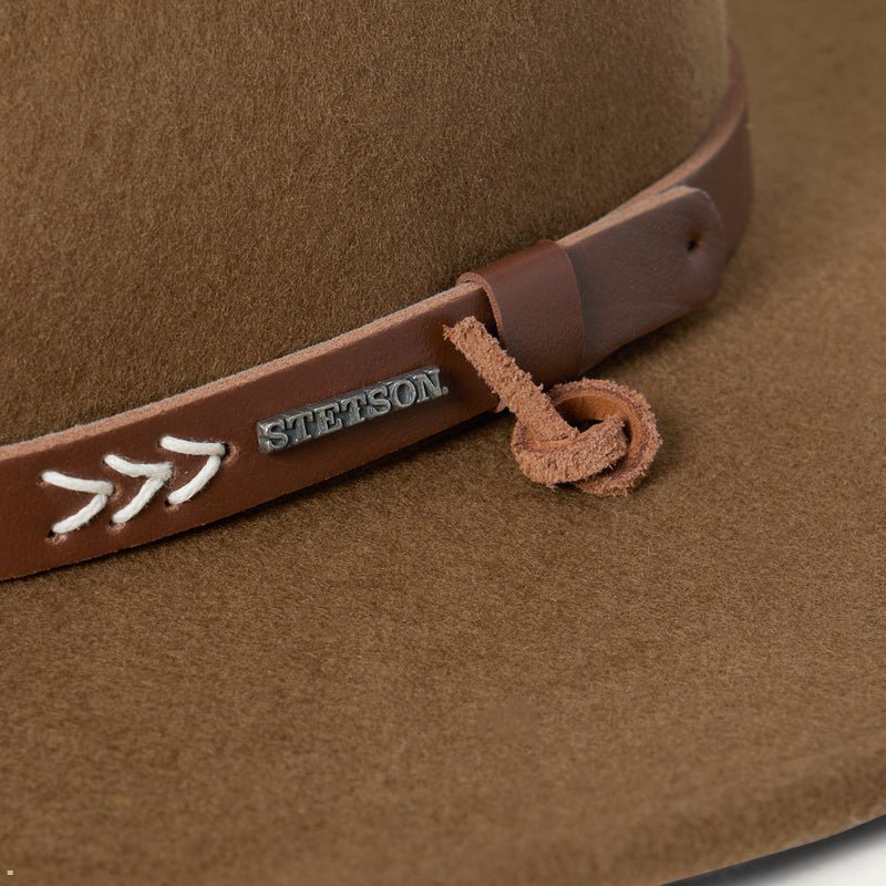 Brown Stetson Santa Fe Men's Outdoor Hats | UK 71KNFHRGT