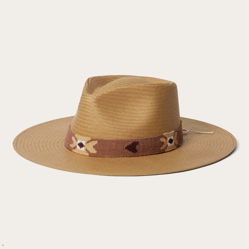 Brown Stetson Sol Straw Fedora Men's Outdoor Hats | UK 02EDNFGMB