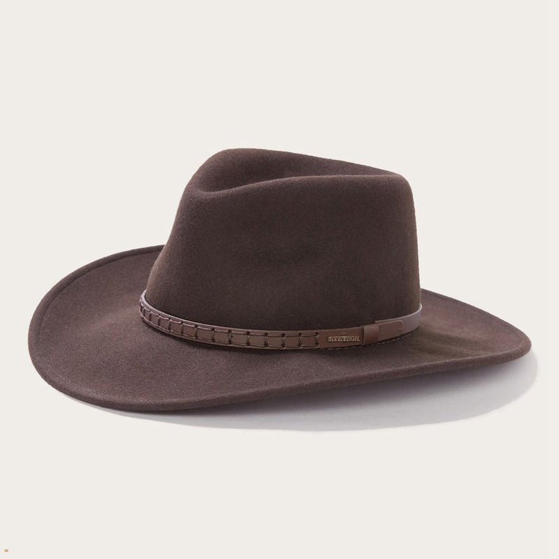 Brown Stetson Sturgis Men's Outdoor Hats | UK 98GPWRJEN