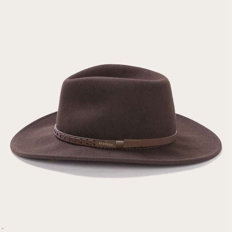 Brown Stetson Sturgis Men's Outdoor Hats | UK 98GPWRJEN