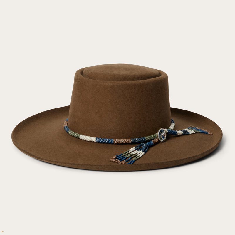 Brown Stetson Tellus Men's Fedoras | UK 25OXQSYZN