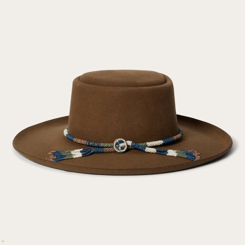 Brown Stetson Tellus Men's Fedoras | UK 25OXQSYZN