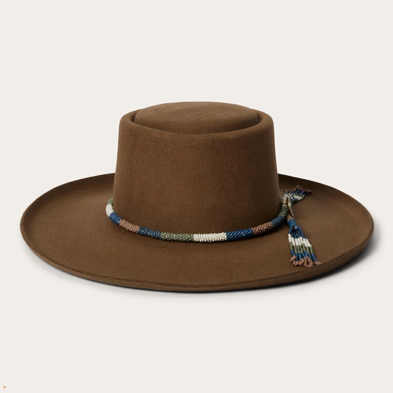 Brown Stetson Tellus Men\'s Fedoras | UK 25OXQSYZN