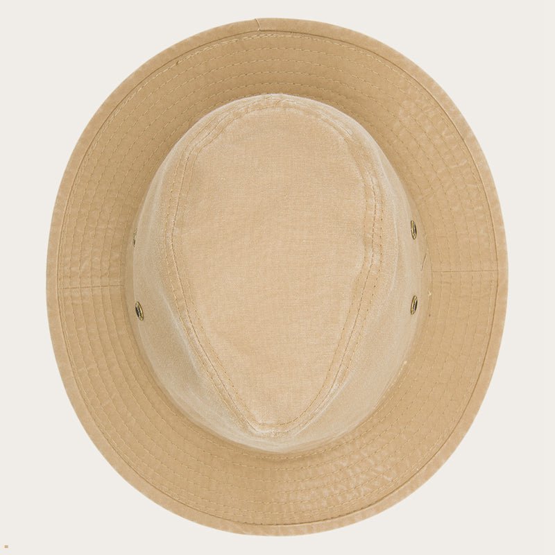 Brown Stetson Traveller Delave Organic Cotton Men's Outdoor Hats | UK 12VPWZKLJ