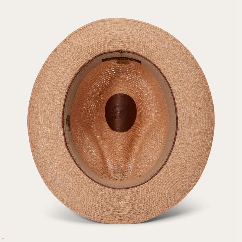 Brown Stetson Triad Straw Women's Fedoras | UK 85IHQFOEY