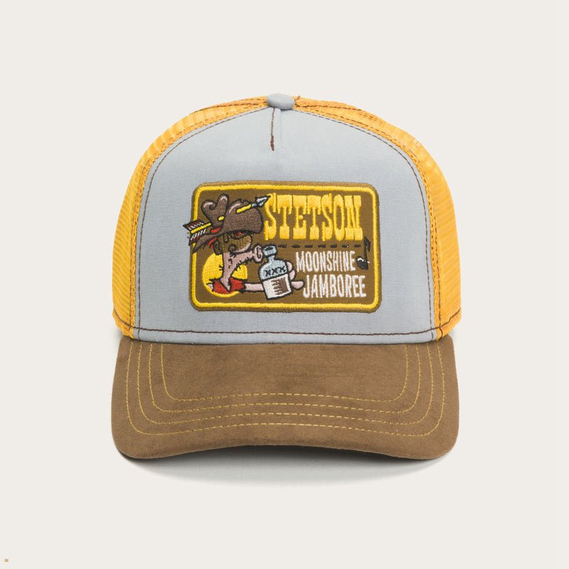 Brown Stetson Trucker Moonshine Jamboree Men\'s Caps | UK 78EYTHCAB