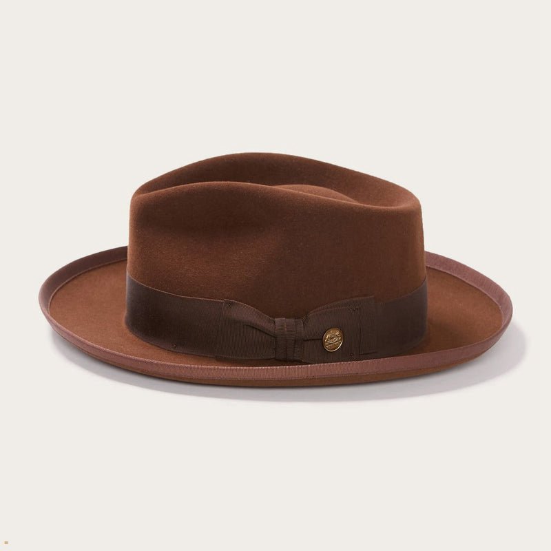 Brown Stetson Whippet Men's Fedoras | UK 09XGYOMVD