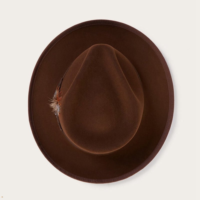 Brown Stetson Whippet Men's Fedoras | UK 09XGYOMVD