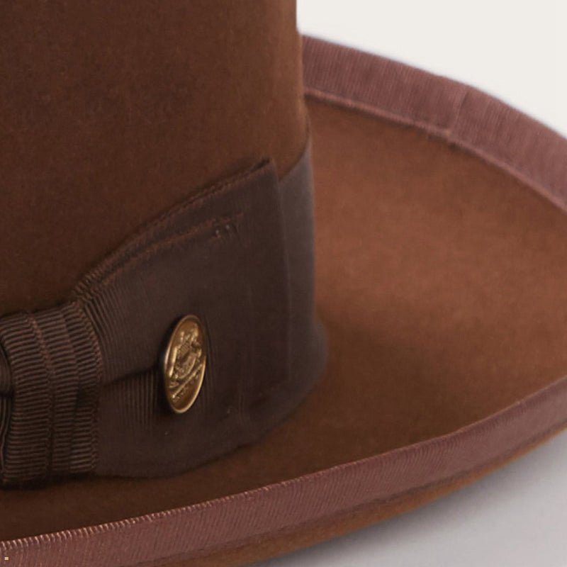 Brown Stetson Whippet Men's Fedoras | UK 09XGYOMVD