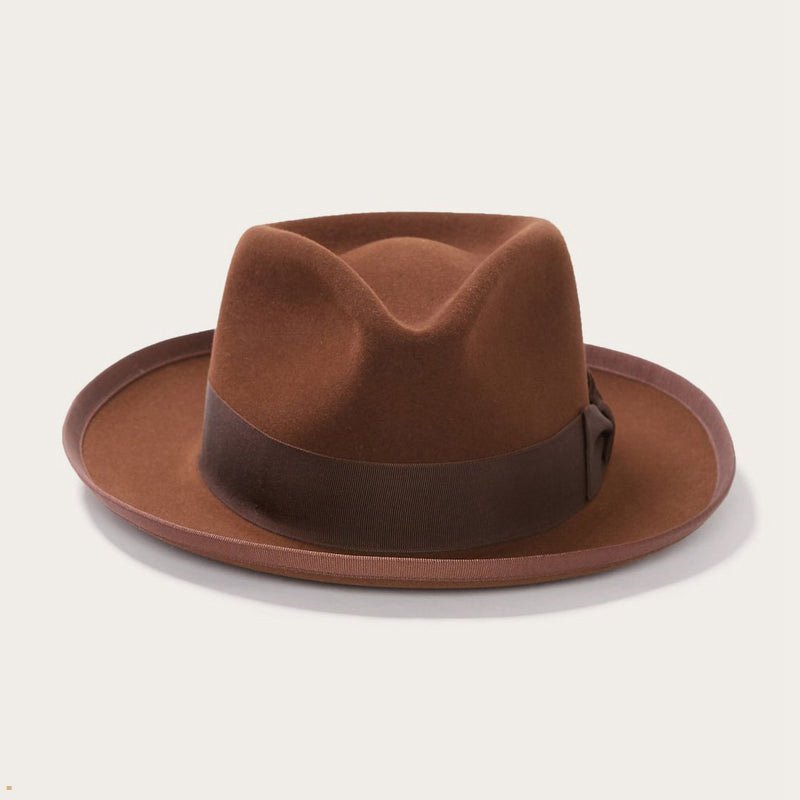 Brown Stetson Whippet Men\'s Fedoras | UK 09XGYOMVD