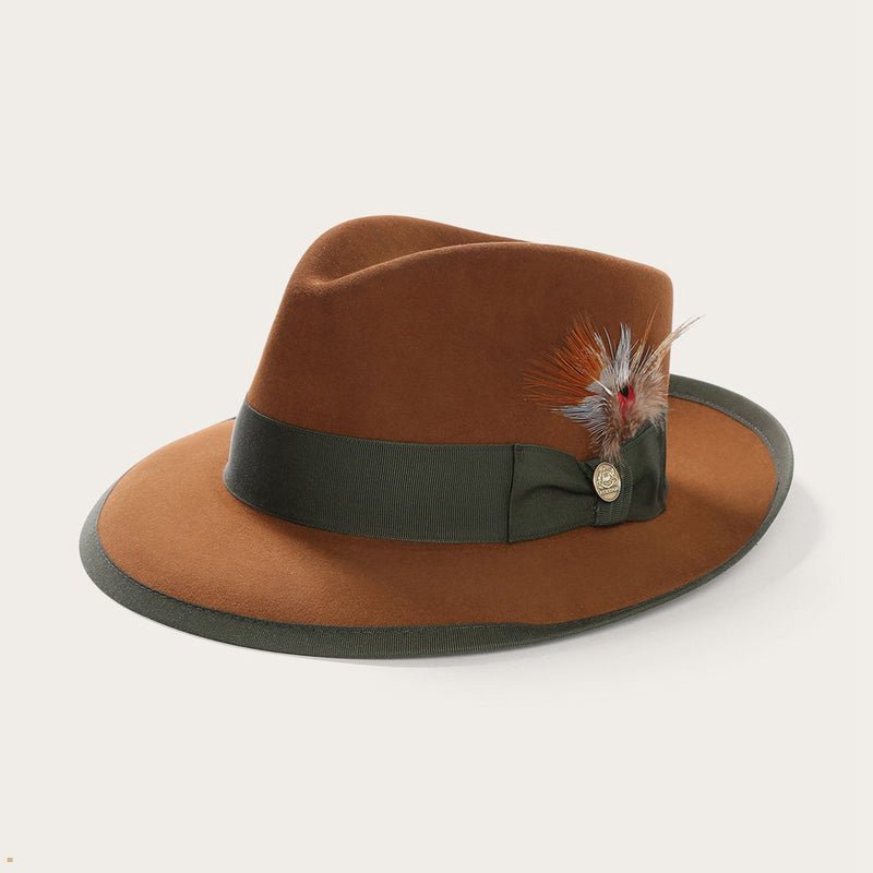 Brown Stetson Whippet Men's Fedoras | UK 25LZYCSBM