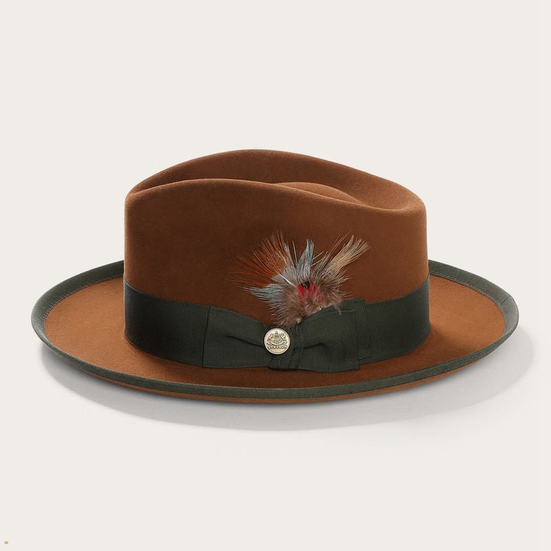 Brown Stetson Whippet Men's Fedoras | UK 25LZYCSBM