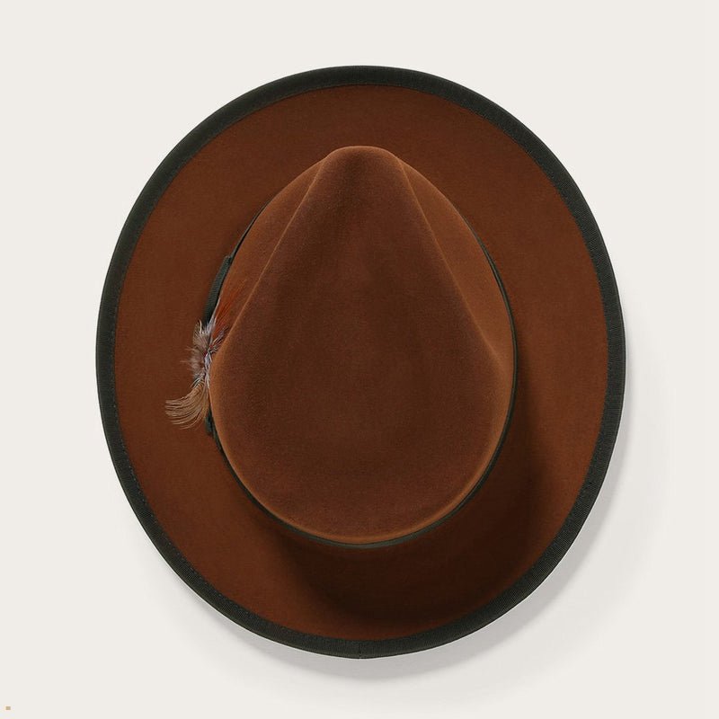 Brown Stetson Whippet Men's Fedoras | UK 25LZYCSBM