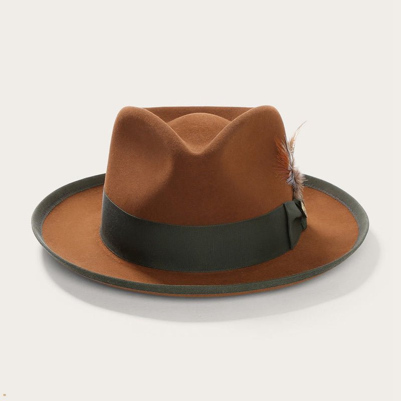 Brown Stetson Whippet Men\'s Fedoras | UK 25LZYCSBM