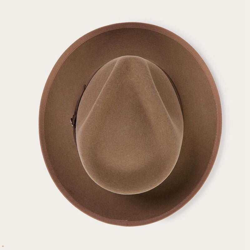 Brown Stetson Whippet Wool Men's Fedoras | UK 62DNVIEBX