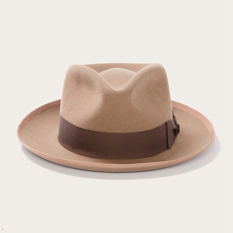 Brown Stetson Whippet Wool Men\'s Fedoras | UK 62DNVIEBX