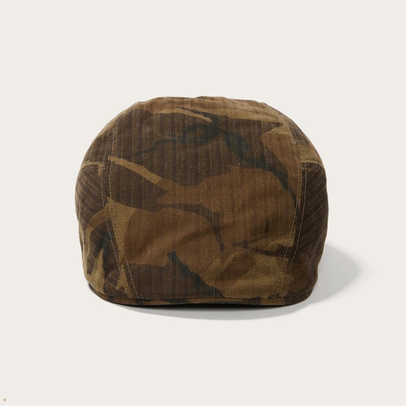 Camo Stetson Waxed Cotton Ivy Cap Men\'s Outdoor Hats | UK 06PXENTQJ