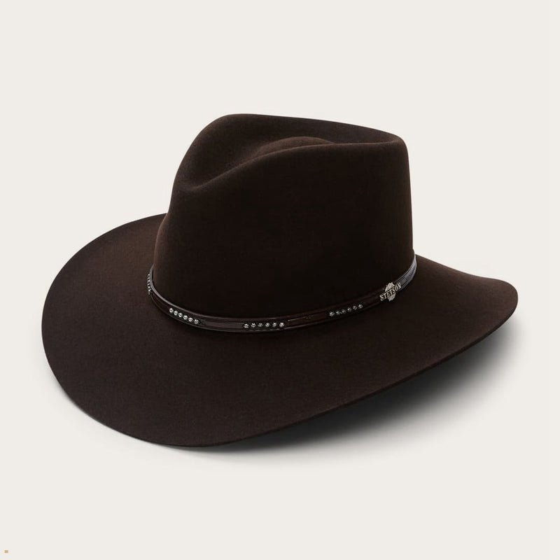 Chocolate Stetson 16 Llano 4x Men's Cowboy Hats | UK 01TLCSQVA