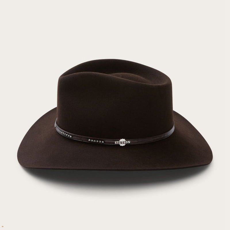 Chocolate Stetson 16 Llano 4x Men's Cowboy Hats | UK 01TLCSQVA