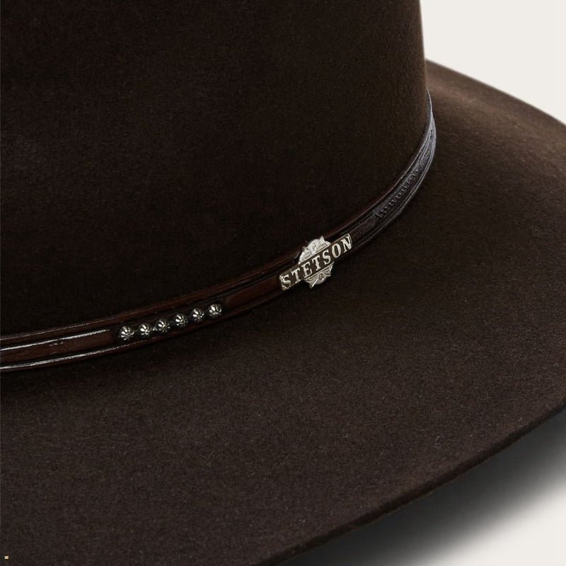 Chocolate Stetson 16 Llano 4x Men's Cowboy Hats | UK 01TLCSQVA