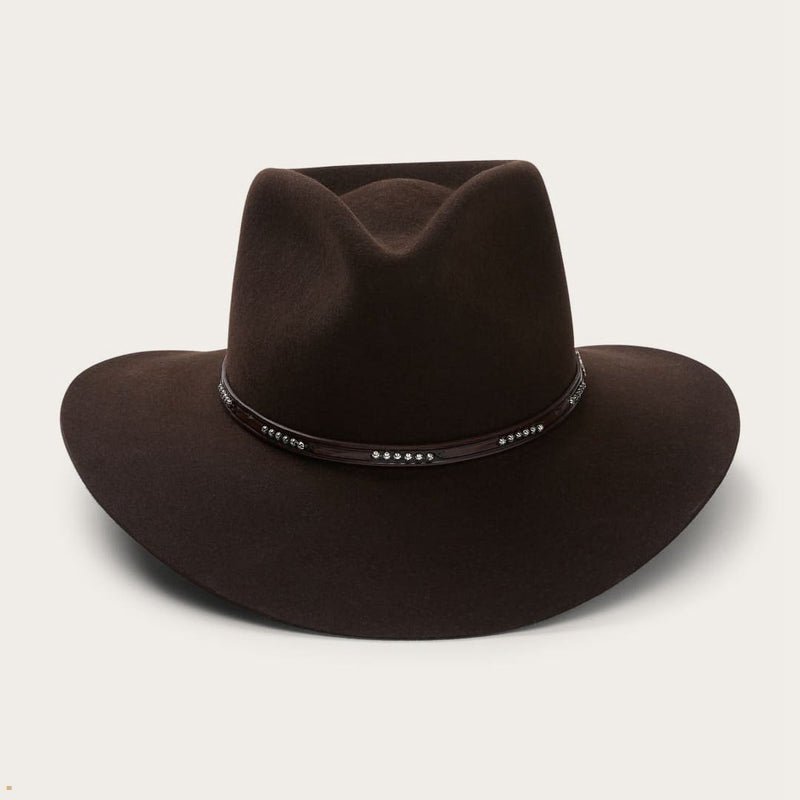 Chocolate Stetson 16 Llano 4x Men\'s Cowboy Hats | UK 01TLCSQVA