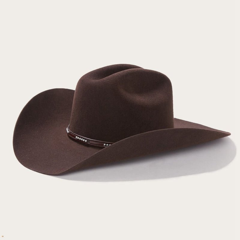 Chocolate Stetson 72 Llano 4x Men's Cowboy Hats | UK 92UEXIJRQ