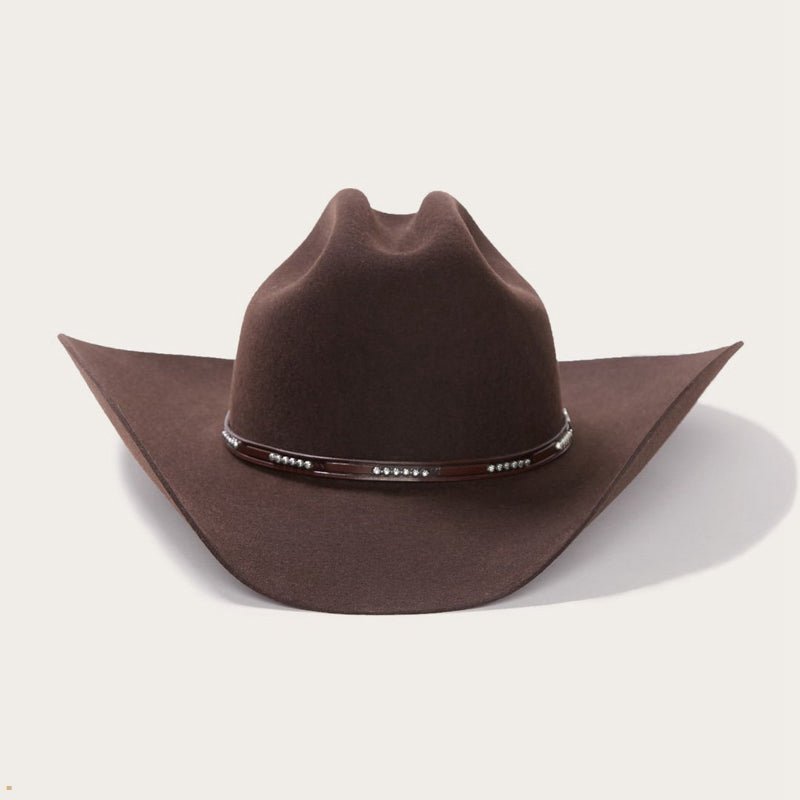 Chocolate Stetson 72 Llano 4x Men\'s Cowboy Hats | UK 92UEXIJRQ