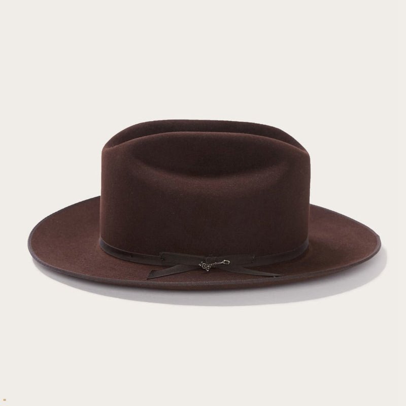 Chocolate Stetson Open Road 6x Cowboy Men's Fedoras | UK 20BPEVCTU