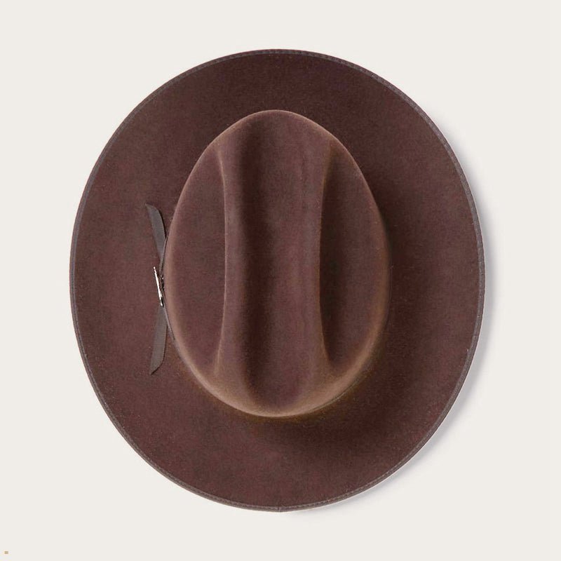 Chocolate Stetson Open Road 6x Cowboy Men's Fedoras | UK 20BPEVCTU