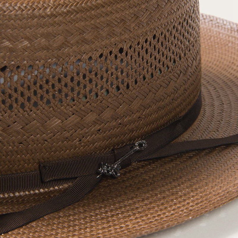 Chocolate Stetson Open Road Vented Straw Cowboy Men's Fedoras | UK 19SJNYEXI