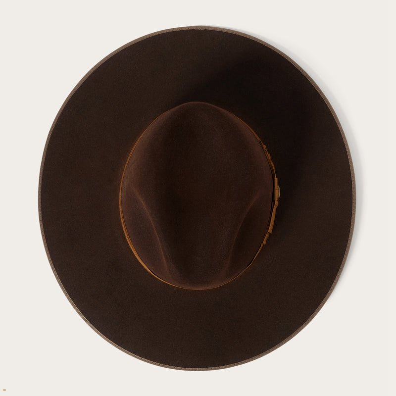 Chocolate Stetson Tri-City Men's Fedoras | UK 62OVYCIZD