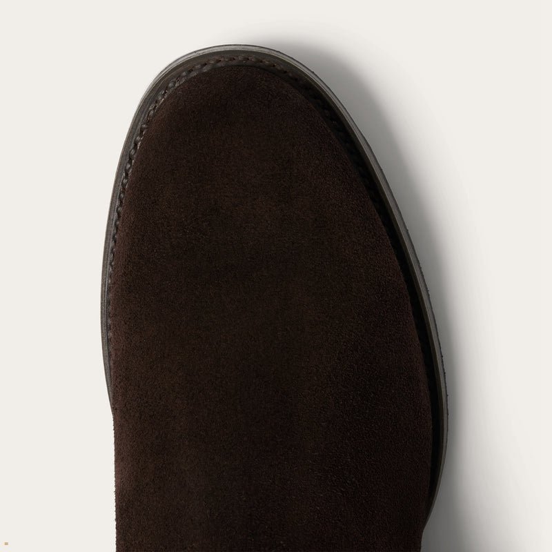 Dark Brown Stetson Suede Beat Men's Chelsea Boots | UK 39NOTKLJP