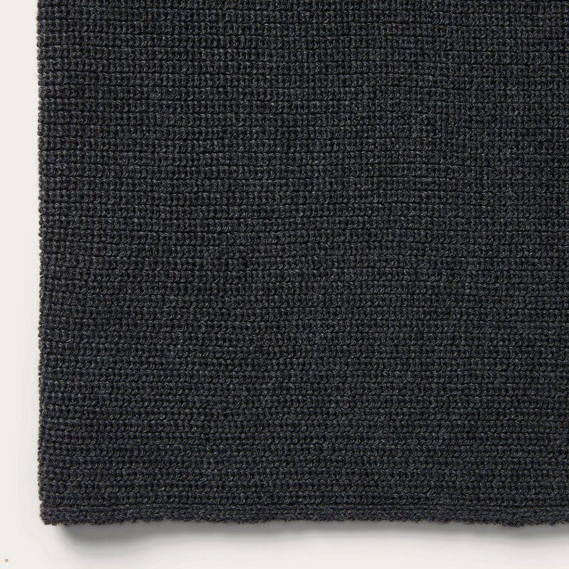 Dark Grey Stetson Loop Merino Men's Scarves | UK 15ADQCUEL