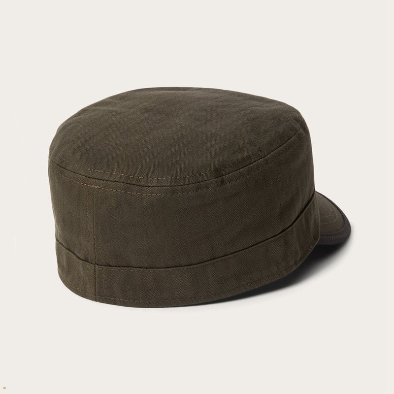 Green Stetson Herringbone Army Cap Men's Outdoor Hats | UK 83RJLSMQV