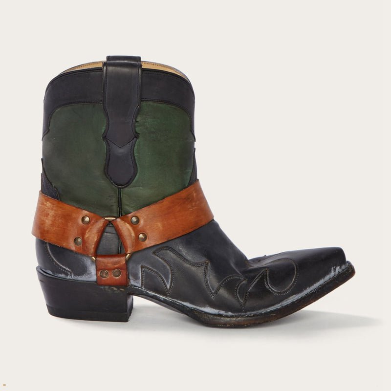 Green Stetson Jade Harness Ankle Women's Boots | UK 67NCRASPQ