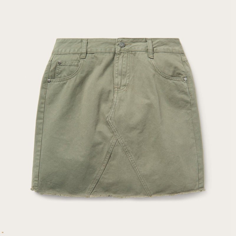 Green Stetson Twill 5-Pocket Women\'s Skirts | UK 25MDUCSGQ