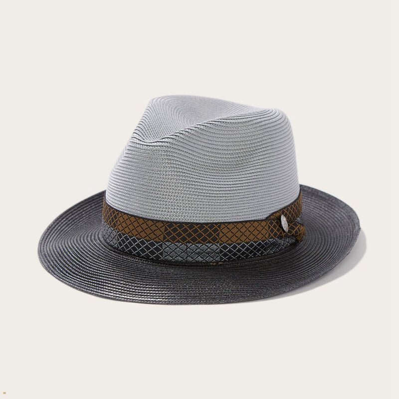 Grey Black Stetson Andover Milan Men's Fedoras | UK 02LVNMEFU