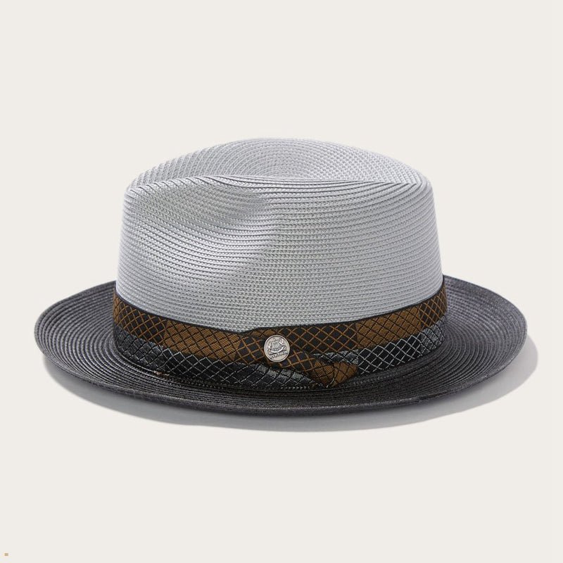 Grey Black Stetson Andover Milan Men's Fedoras | UK 02LVNMEFU