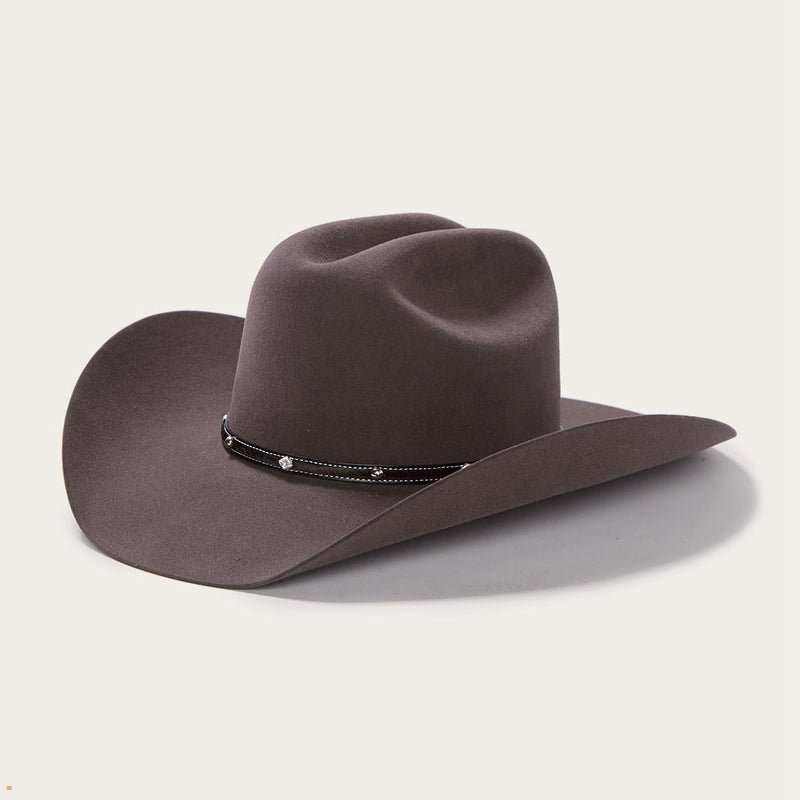 Grey Stetson Angus 6x Men's Cowboy Hats | UK 81SJYVKLR