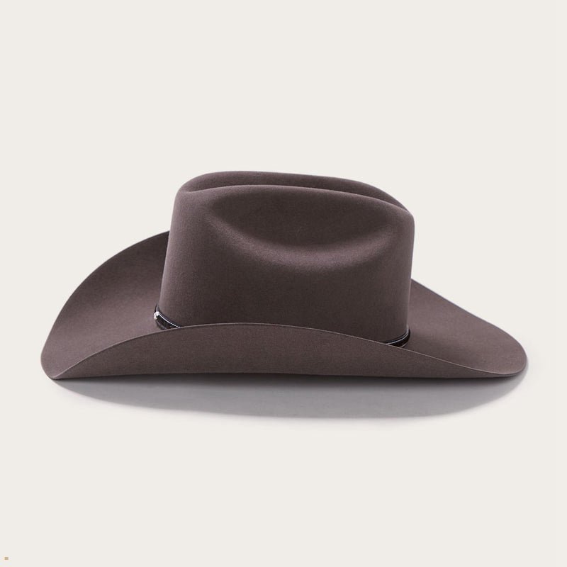 Grey Stetson Angus 6x Men's Cowboy Hats | UK 81SJYVKLR