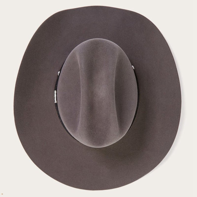 Grey Stetson Angus 6x Men's Cowboy Hats | UK 81SJYVKLR