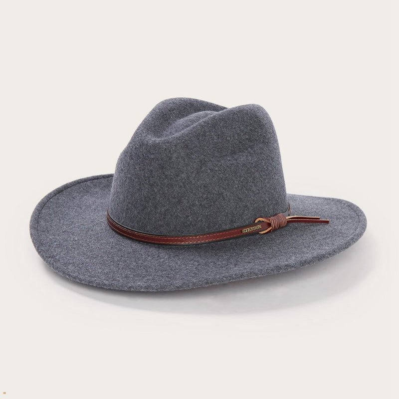 Grey Stetson Bull Men's Outdoor Hats | UK 09PDWSXRI