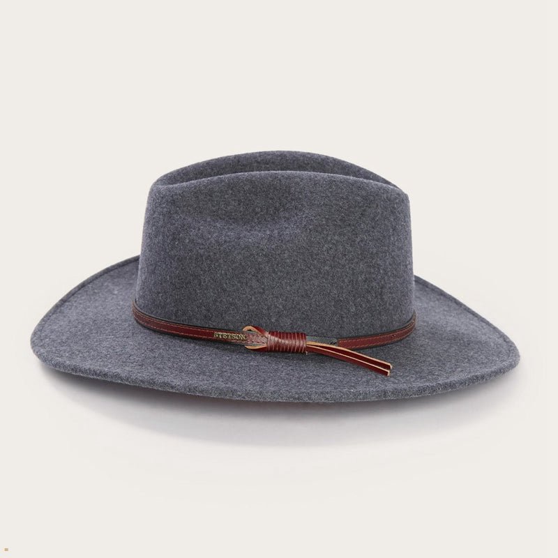 Grey Stetson Bull Men's Outdoor Hats | UK 09PDWSXRI