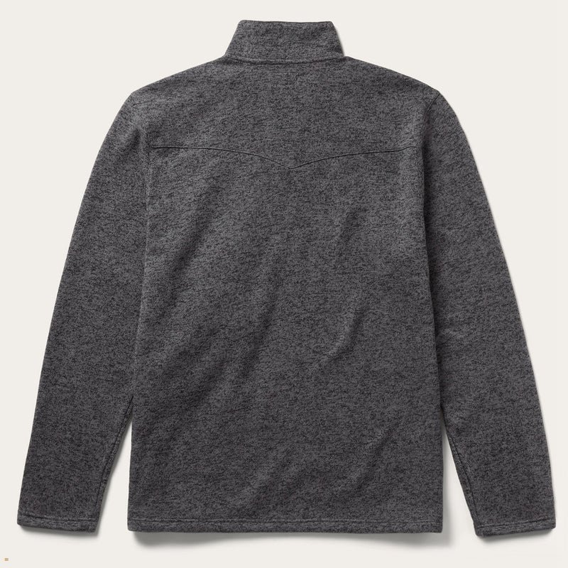 Grey Stetson Button-Front Pullover Knit Men's Sweater | UK 59YMAVLHW