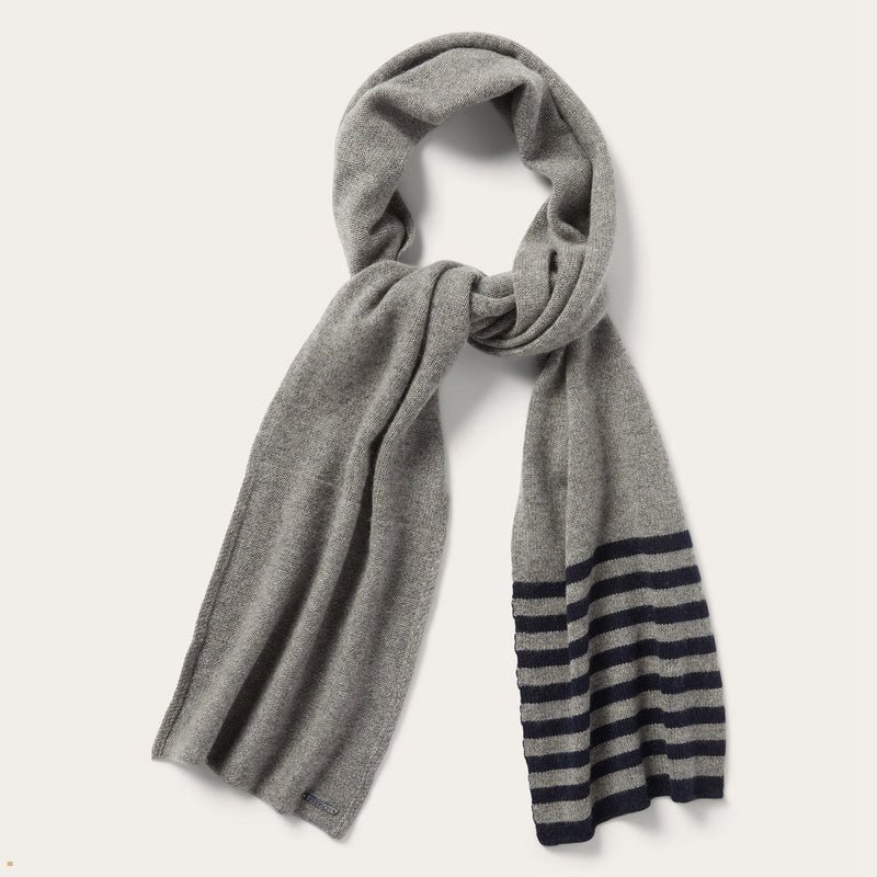 Grey Stetson Cashmere Men\'s Scarves | UK 61QFYWITD