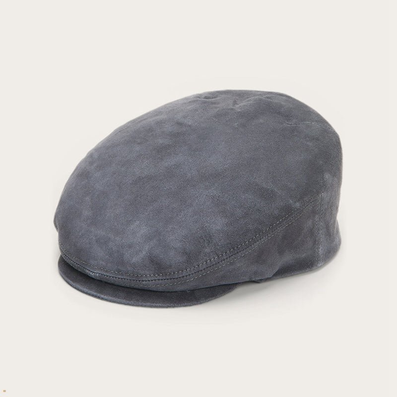 Grey Stetson Driver Cap Suede Men's Outdoor Hats | UK 45TGJWZKM